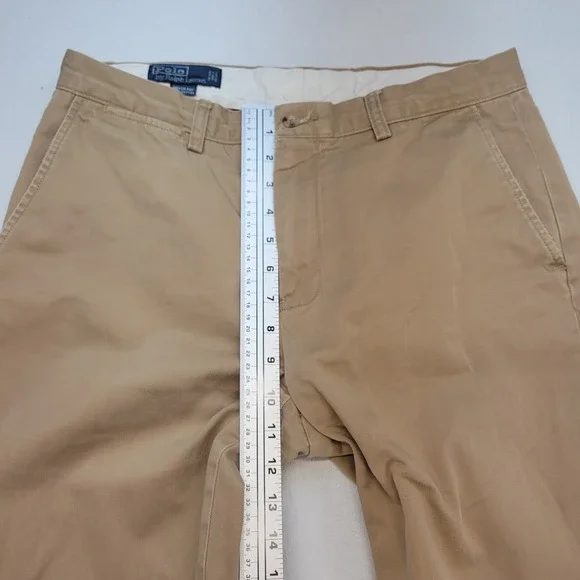 Polo Ralph Lauren Mens 33x30 Brown Preston Straight Mid Rise Trousers Preppy - Picture 7 of 10